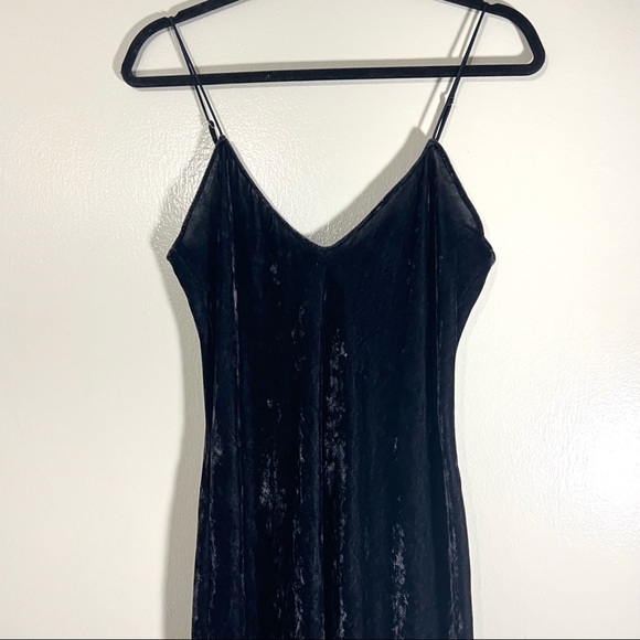 Revolve- Nili Lotan Slip Dress Velvet/Velour Gunmetal Sasha Maxi Dress Size Med - Picture 3 of 6